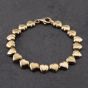 Second Hand 9ct Yellow Gold Polished & Brushed Hearts Link 7 Inch Chain Bracelet 41281688