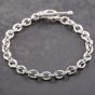 Second Hand 9ct White Gold T-Bar 7.5 Inch Belcher Chain Bracelet 41281691