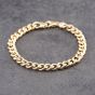 Second Hand 9ct Yellow Gold Plain & Patterned Links 7.5 Inch Curb Chain Bracelet 41281702