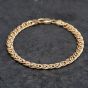 Second Hand 9ct Yellow Gold Double Graduated Fancy 7.5 Inch Curb Chain Bracelet 41281711