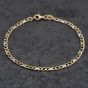 Second Hand 9ct Two Colour Gold 7.5 Inch Curb Chain Bracelet 41281720