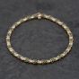 Second Hand 9ct Yellow Gold Emerald & Diamond 7.5 Inch Bracelet 41281722