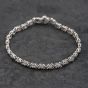 Second Hand 9ct White Gold Brilliant Cut Diamond Crossover Link 7 Inch Bracelet 41281723