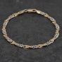 Second Hand 9ct Two Colour Gold Fancy Twist 7.5 Inch Link Chain Bracelet 41281727