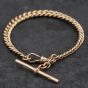 Second Hand 9ct Rose Gold Heavy 7.5 Inch Curb T-Bar Bracelet 41281728