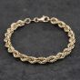 Second Hand 9ct Yellow Gold 7.5 Inch Rope Chain Bracelet 41281732
