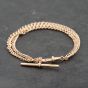 Second Hand Vintage 9ct Rose Gold Graduated Double Row 8 Inch Curb T-Bar Bracelet 41281752