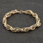 Second Hand 9ct Yellow Gold Twisted 7 Inch Fancy Chain Bracelet 41281754