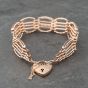 Second Hand 9ct Rose Gold Five Bar 7.5 Inch Gate Bracelet 41281769