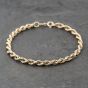Second Hand 9ct Yellow Gold 7.5 Inch Rope Chain Bracelet 41281771