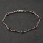 Second Hand 9ct White Gold Synthetic Ruby & Cubic Zirconia Bar 7.25 Inch Bracelet 41281781