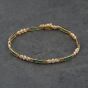 Second Hand 18ct Yellow Gold Diamond & Emerald 7 Inch Bracelet 41281792