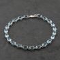 Second Hand 9ct White Gold Blue Topaz Linked 7 Inch Bracelet 41281799