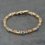 Second Hand 9ct Yellow Gold Blue Topaz Set 7.5 Inch Bracelet 41281810