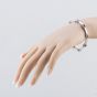 Second Hand 9ct White Gold Sapphire & 1.08ct Diamond Cluster Set Flexible Bar 7 Inch Bracelet 41281811