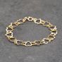 Second Hand 9ct Yellow Gold Open Hearts 7 Inch Fancy Chain Bracelet 41281825