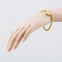 Second Hand 9ct Yellow Gold Textured Heart Padlock 7 Inch Belcher Chain Bracelet 41281845
