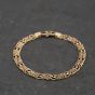 Second Hand 9ct Yellow Gold Double Row Fancy 7 Inch Figaro Chain Bracelet 41281847