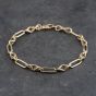 Second Hand 9ct Yellow Gold Fancy Link 7.5 Inch Albert Chain Bracelet 41281863