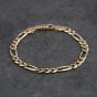 Second Hand 9ct Yellow Gold 7.5 Inch Figaro Chain Bracelet 41281880