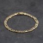 Second Hand 9ct Yellow Gold Infinity Link Fancy 7.5 Inch Figaro Chain Bracelet 41281881