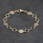 Second Hand 9ct Yellow Gold Fancy Open Circle 7 Inch Chain Bracelet 41281886