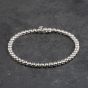 Second Hand 9ct White Gold Diamond Rubover Set 7 Inch Tennis Bracelet 41281887