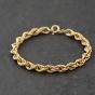 Second Hand 9ct Yellow Gold 7 Inch Rope Chain Bracelet 41281895