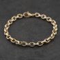 Second Hand 9ct Two Colour Gold 8 Inch Belcher Chain Bracelet 41281912