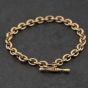 Second Hand 9ct Yellow Gold T-Bar 7.5 Inch Belcher Chain Bracelet 41281932