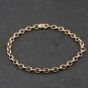 Second Hand 9ct Yellow Gold Oval 7.5 Inch Belcher Chain Bracelet 41281936