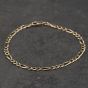 Second Hand 9ct Yellow Gold 7.5 Inch Figaro Chain Bracelet 41281945