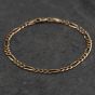 Second Hand 9ct Yellow Gold 7.5 Inch Figaro Chain Bracelet 41281953