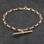 Second Hand 9ct Yellow Gold Oval 8 Inch Belcher T-Bar Bracelet 41281954