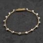 Second Hand 18ct Yellow Gold Diamond Rubover Set 7 Inch Bracelet 41281955