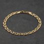 Second Hand 9ct Two Colour Gold 7.5 Inch Double Curb Chain Bracelet 41281957