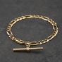 Second Hand 9ct Yellow Gold 7.25 Inch Figaro T-Bar Bracelet 41281963