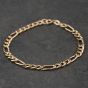 Second Hand 9ct Yellow Gold 8 Inch Figaro Chain Bracelet 41281973