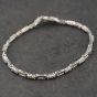 Second Hand 9ct White Gold Cubic Zirconia Barlink 7.25 Inch Bracelet 41281984