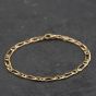 Second Hand 9ct Yellow Gold 7.5 Inch Figaro Chain Bracelet 41282004