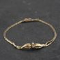 Second Hand 9ct Yellow Gold 0.08ct Diamond Set 7.5 Inch Fancy Chain Bracelet 41282008
