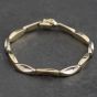 Second Hand 9ct Two Colour Gold Concave 7.5 Inch Chain Bracelet 41282017