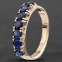 Second Hand Vintage 9ct Yellow Gold Sapphire Half Eternity Ring 4129015