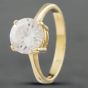 Second Hand 14ct Yellow Gold Cubic Zirconia Solitaire Ring 412958257