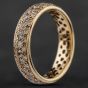 Second Hand 9ct Yellow Gold Cubic Zirconia Pave Band Dress Ring 4129658