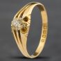 Second Hand Antique 18ct Yellow Gold Diamond Single Stone Signet Ring 41341112