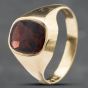 Second Hand 9ct Yellow Gold Garnet Oblong Signet Ring 41341138