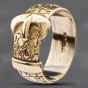 Second Hand 9ct Yellow Gold Foliate Engraved Buckle Ring 41341143