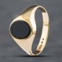 Second Hand Vintage 9ct Yellow Gold Oval Black Onyx Signet Ring 41341210
