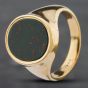 Second Hand Vintage Yellow Gold Bloodstone Oval Signet Ring 41341277